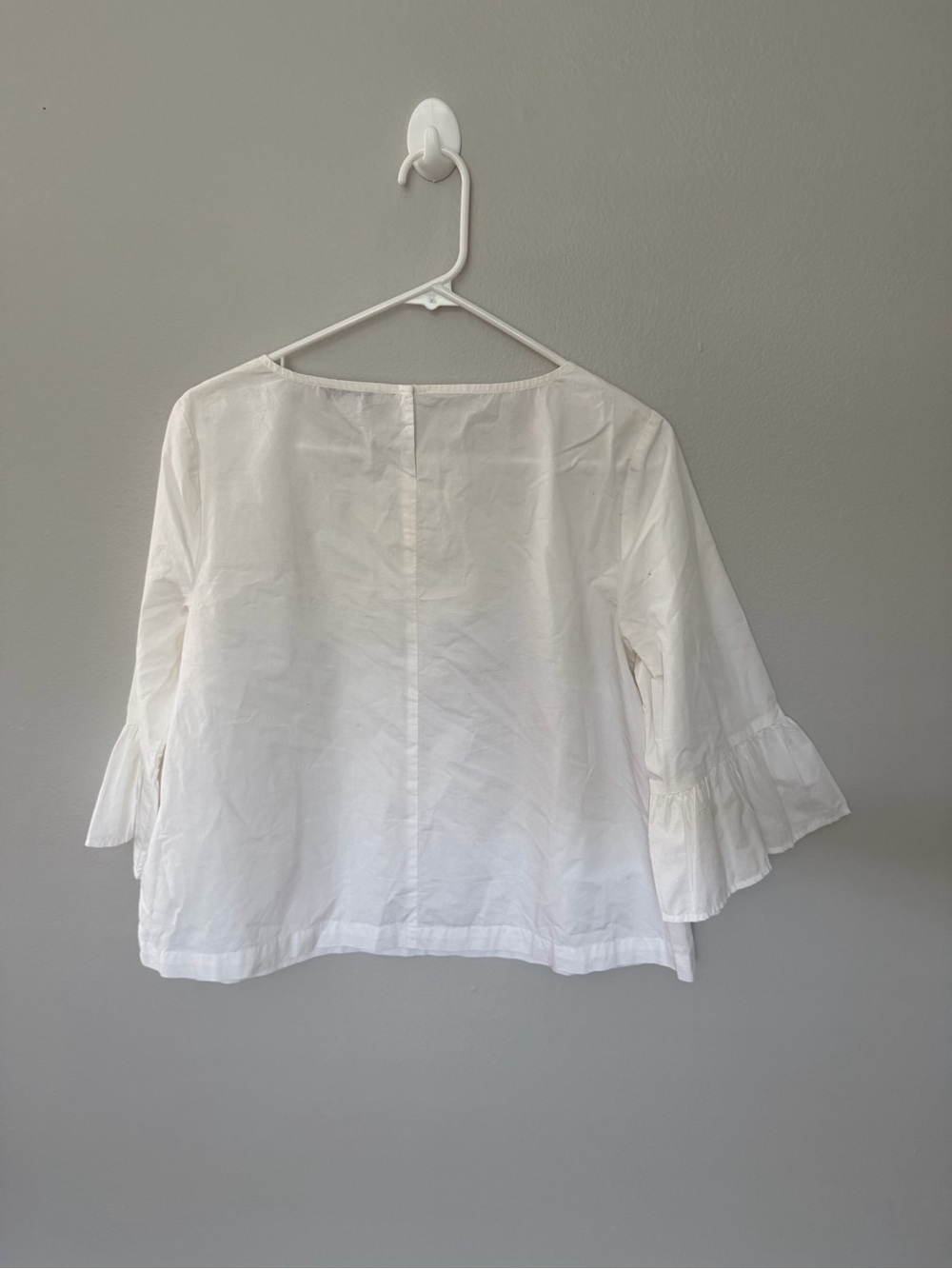 Madewell Bell Sleeve Poplin Popover Blouse Medium White - Picture 2 of 5